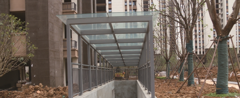 非机动车坡道玻璃雨棚